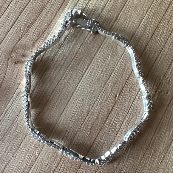 Natural Diamond Sterling Bracelet - Picture 4 of 13